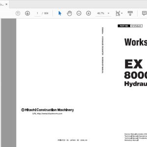 Hitachi Hydraulic Excavator EX8000 6 Workshop Manual W18P E 0020180809 1