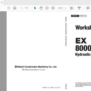 Hitachi Hydraulic Excavator EX8000E 6 Workshop Manual W18W E 00 1