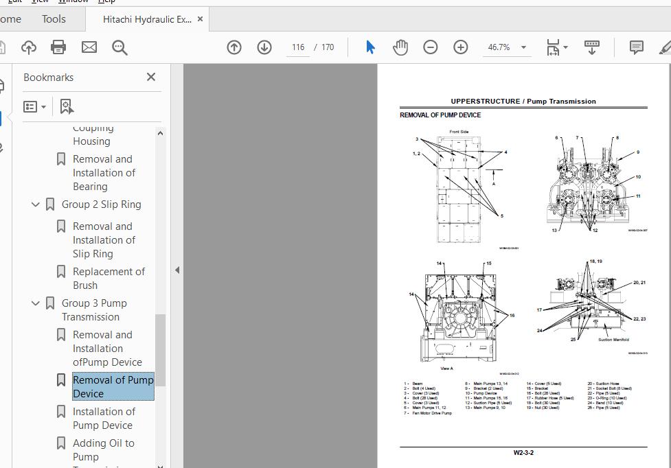 Hitachi Hydraulic Excavator EX8000E 6 Workshop Manual W18W E 00 3