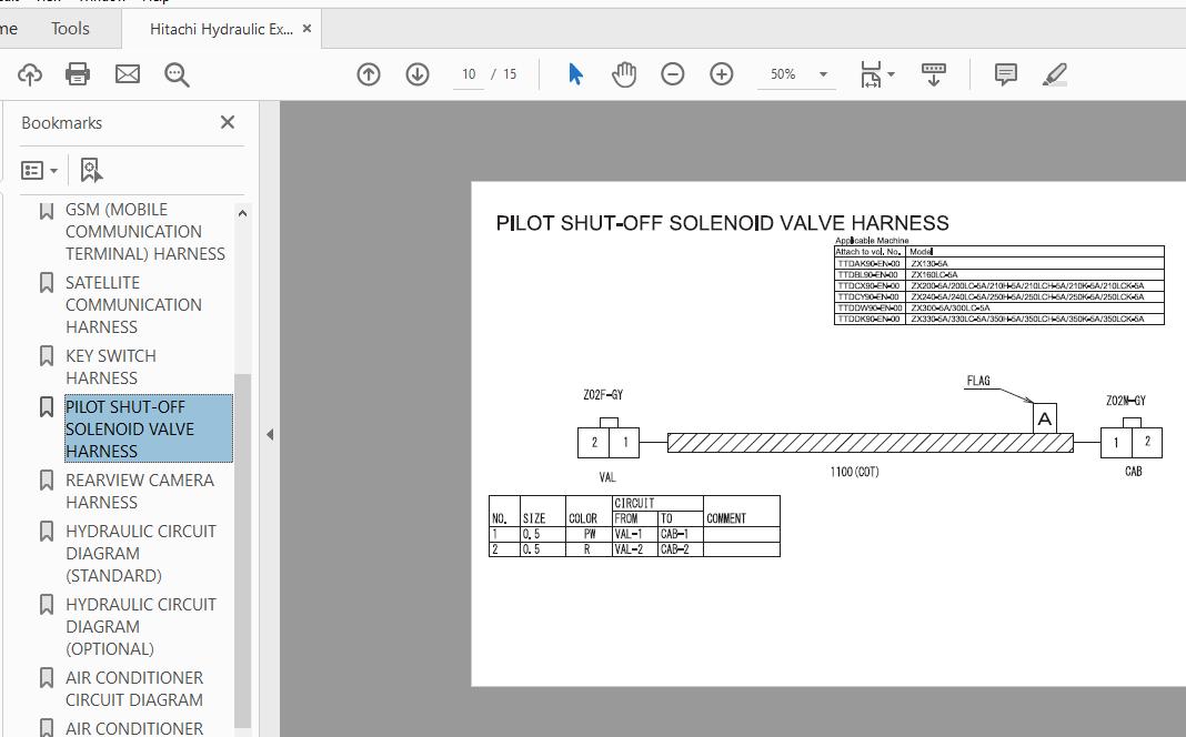 Hitachi Hydraulic Excavator Series ZX130 5A TTDAK90 EN 00 Circuit Diagram 3