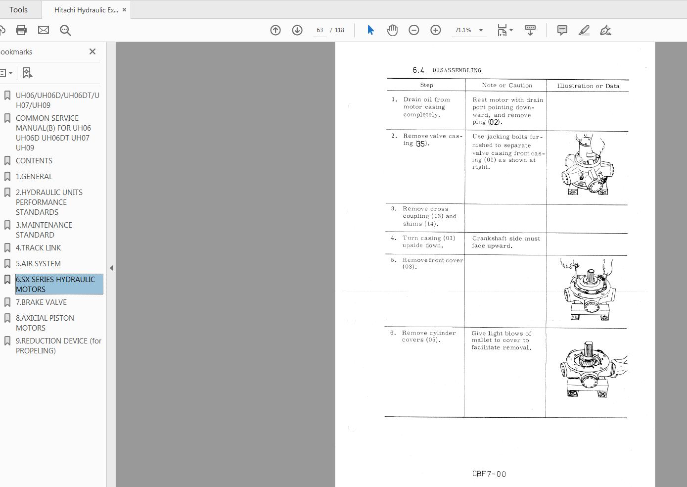 Hitachi Hydraulic Excavator UH06 06DT UH07 09 Common Service Manual KM 000 BE 4
