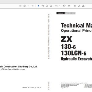 Hitachi Hydraulic Excavator ZX130 130LCN 6 Technical Workshop Manual Circuit Diagram 1