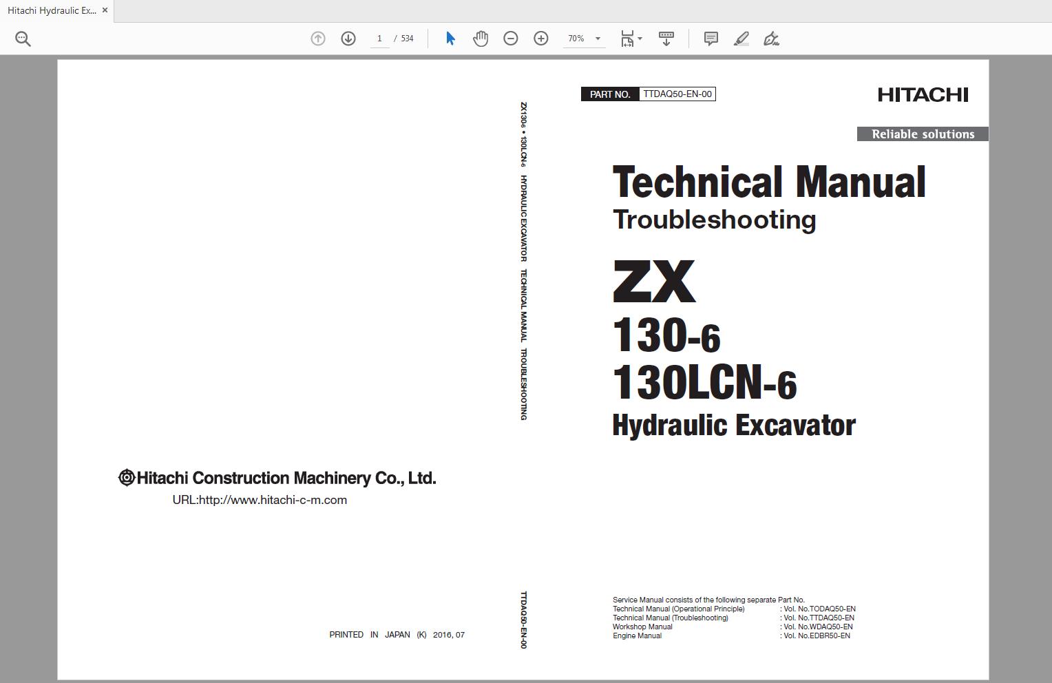 Hitachi Hydraulic Excavator ZX130 130LCN 6 Technical Workshop Manual Circuit Diagram 3