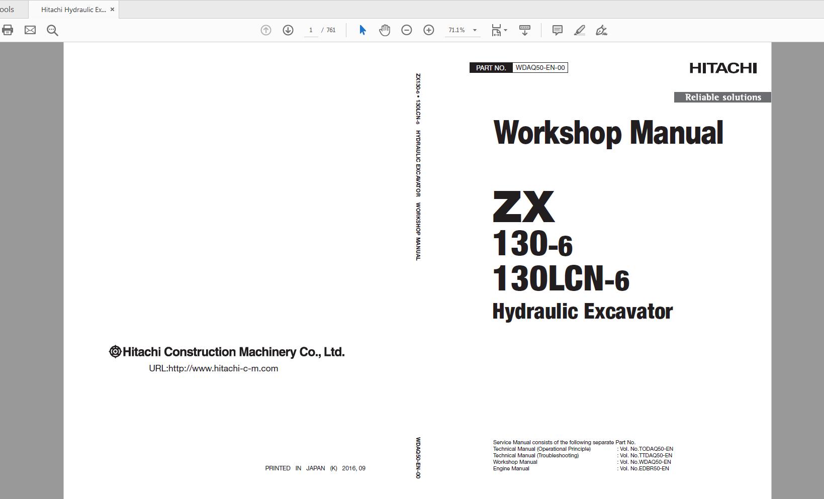 Hitachi Hydraulic Excavator ZX130 130LCN 6 Technical Workshop Manual Circuit Diagram 6