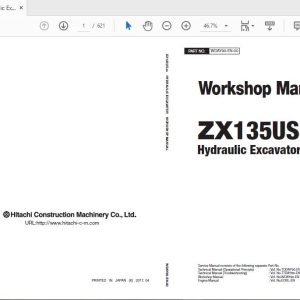 Hitachi Hydraulic Excavator ZX135US 5A WDAY90 EN 00 Workshop Manual 1