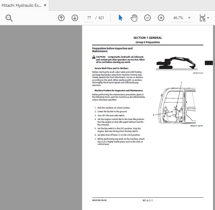 Hitachi Hydraulic Excavator ZX135US 5A WDAY90 EN 00 Workshop Manual 2