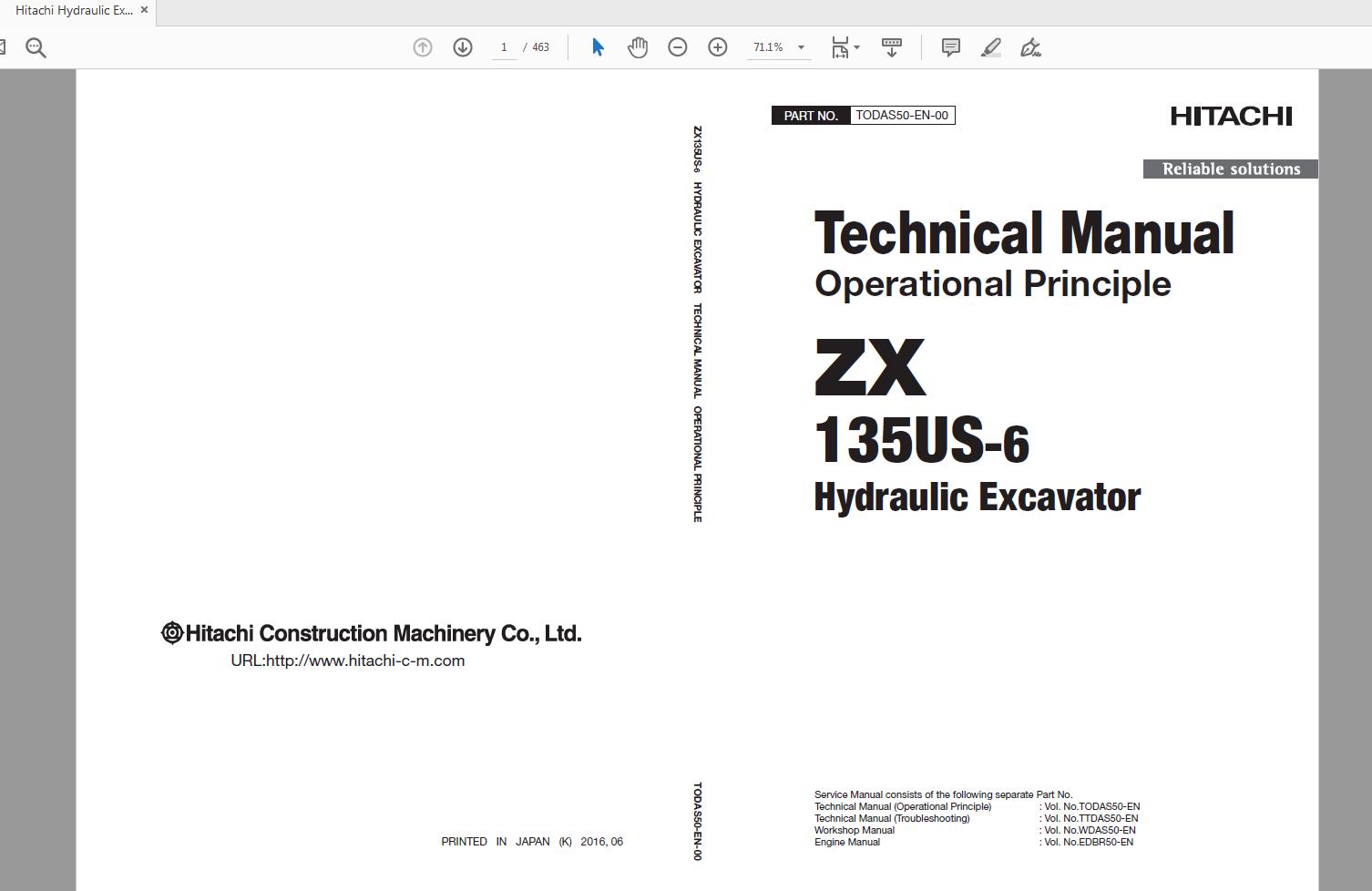 Hitachi Hydraulic Excavator ZX135US 6 Technical Workshop Manual Circuit Diagram 1