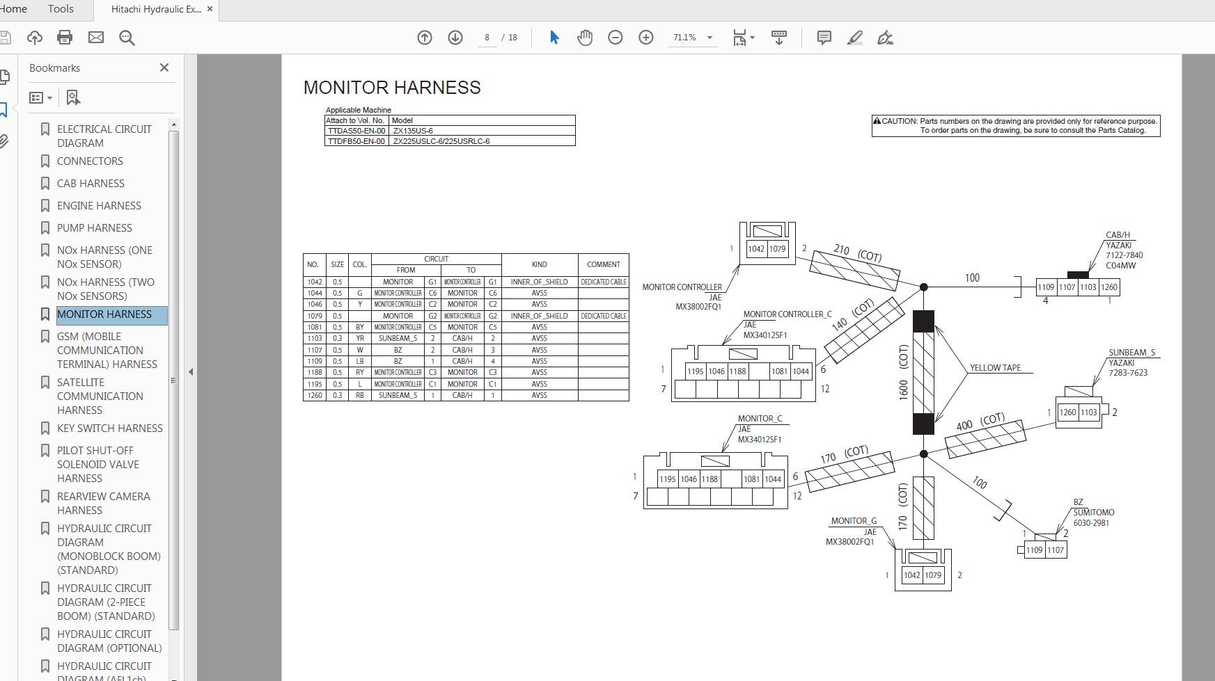 Hitachi Hydraulic Excavator ZX135US 6 Technical Workshop Manual Circuit Diagram 3
