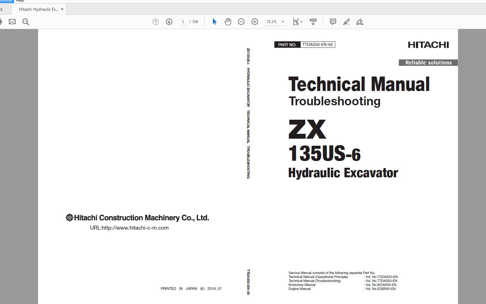 Hitachi Hydraulic Excavator ZX135US 6 Technical Workshop Manual Circuit Diagram 4
