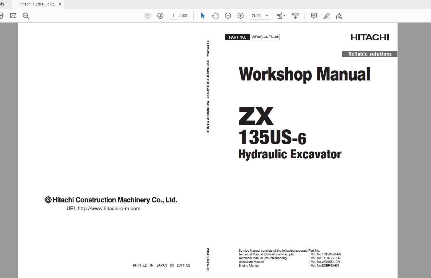 Hitachi Hydraulic Excavator ZX135US 6 Technical Workshop Manual Circuit Diagram 5