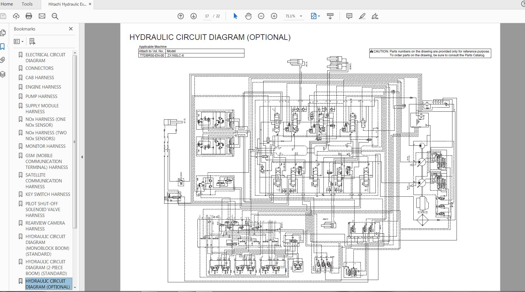 Hitachi Hydraulic Excavator ZX160LC 6 Technical Workshop Manual Circuit Diagram 4