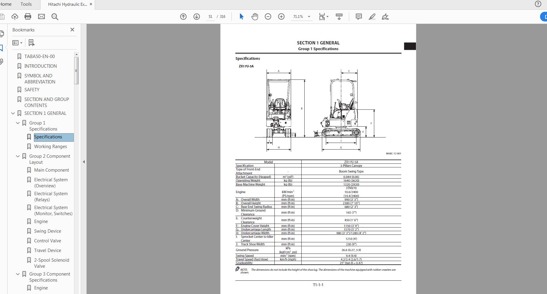 Hitachi Hydraulic Excavator ZX17U 19U 5A Technical Workshop Manual Circuit Diagram 3