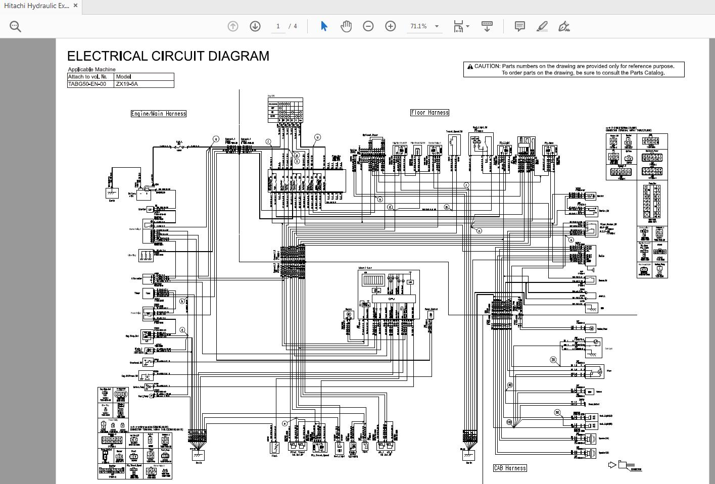 Hitachi Hydraulic Excavator ZX17U 19U 5A Technical Workshop Manual Circuit Diagram 4
