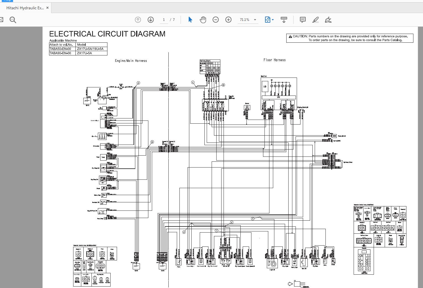 Hitachi Hydraulic Excavator ZX17U 19U 5A Technical Workshop Manual Circuit Diagram 5