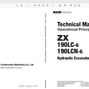Hitachi Hydraulic Excavator ZX190LC 190LCN 6 Technical Workshop Manual Circuit Diagram 1