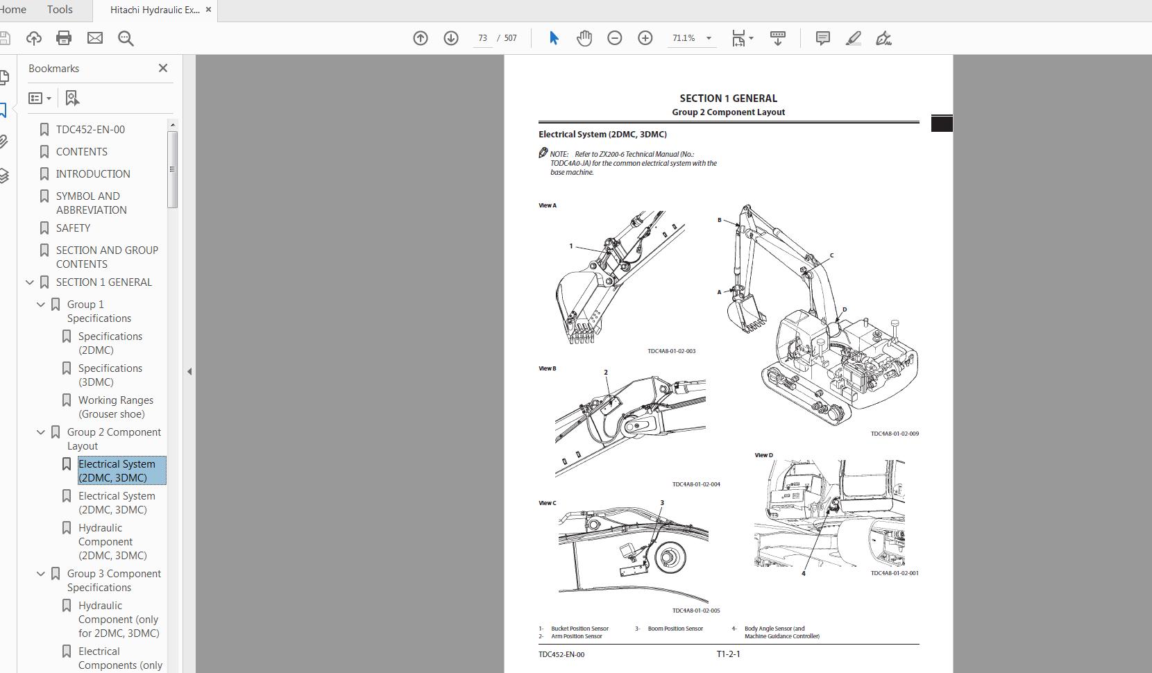 Hitachi Hydraulic Excavator ZX210X 210LCX 6 Technical Workshop Manual Circuit Diagram 2