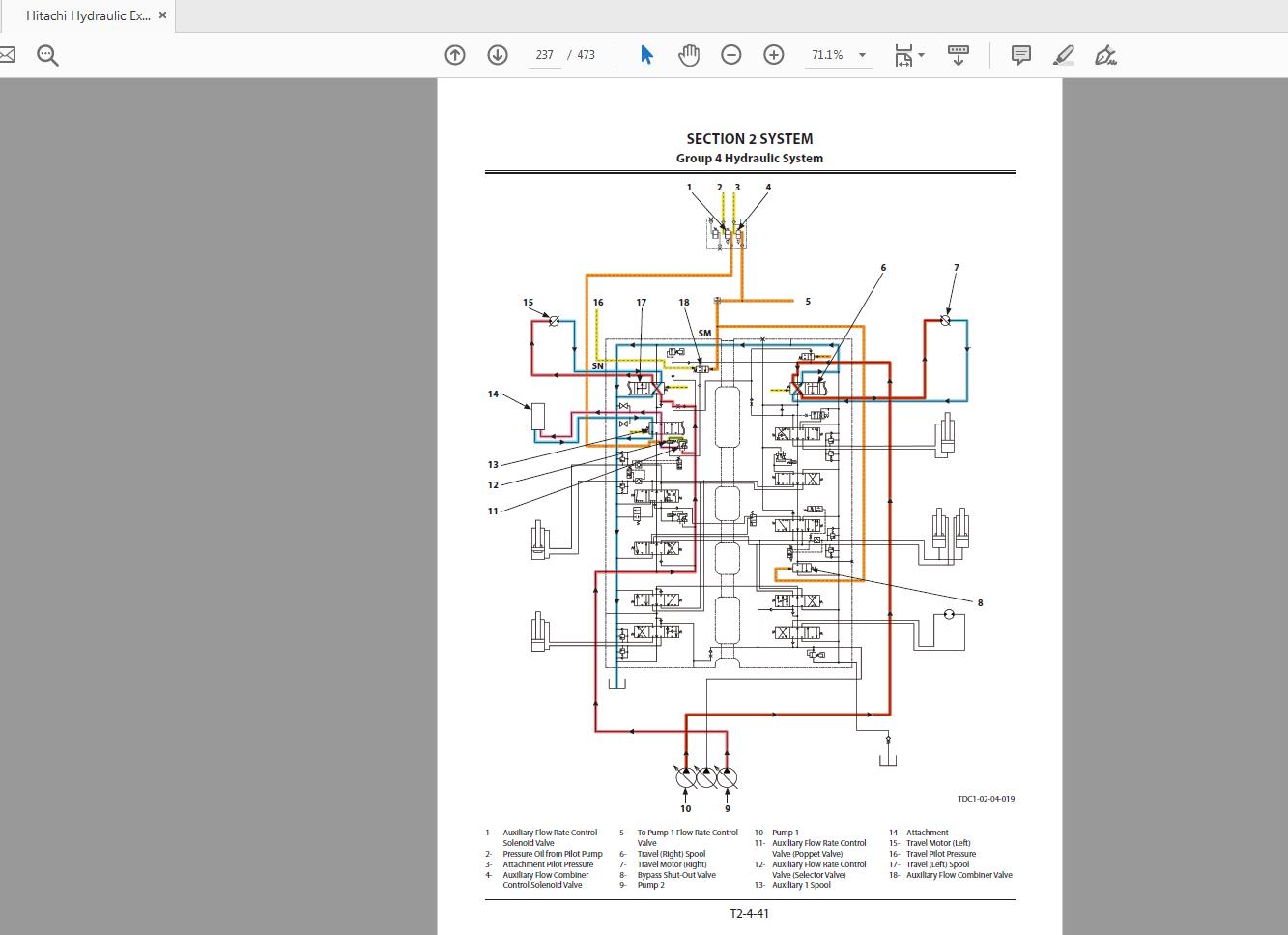 Hitachi Hydraulic Excavator ZX210 210LC 210LCN 240N 6 Technical Workshop Manual Circuit Diagram 2