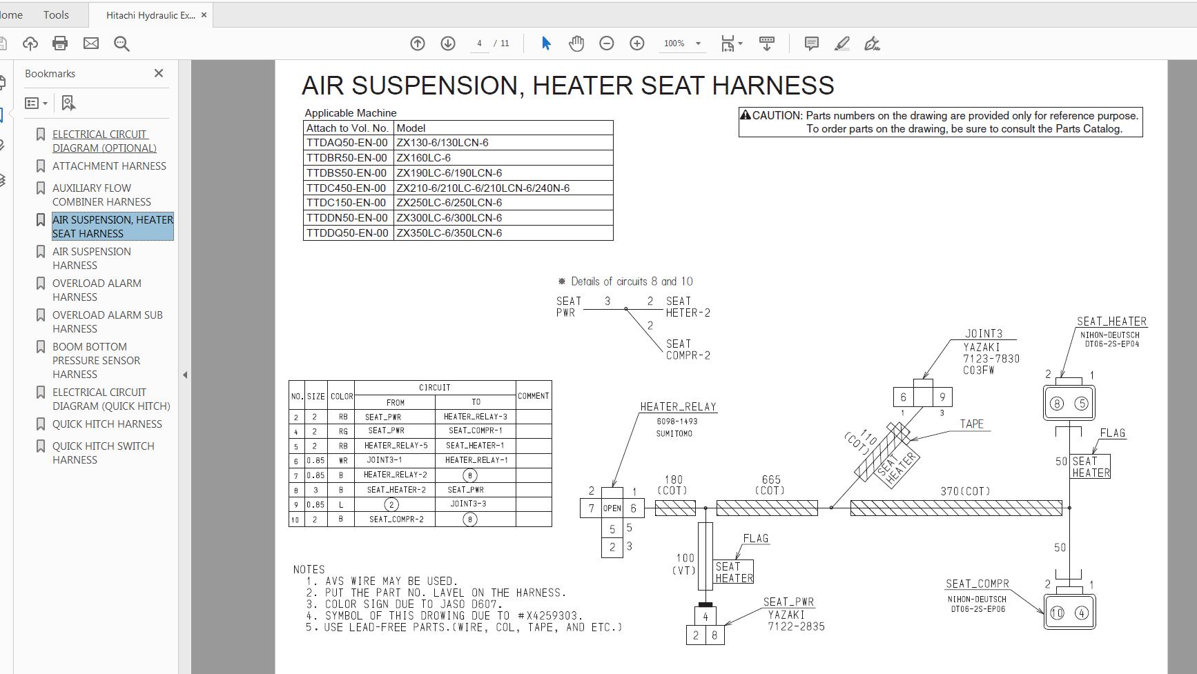 Hitachi Hydraulic Excavator ZX210 210LC 210LCN 240N 6 Technical Workshop Manual Circuit Diagram 4