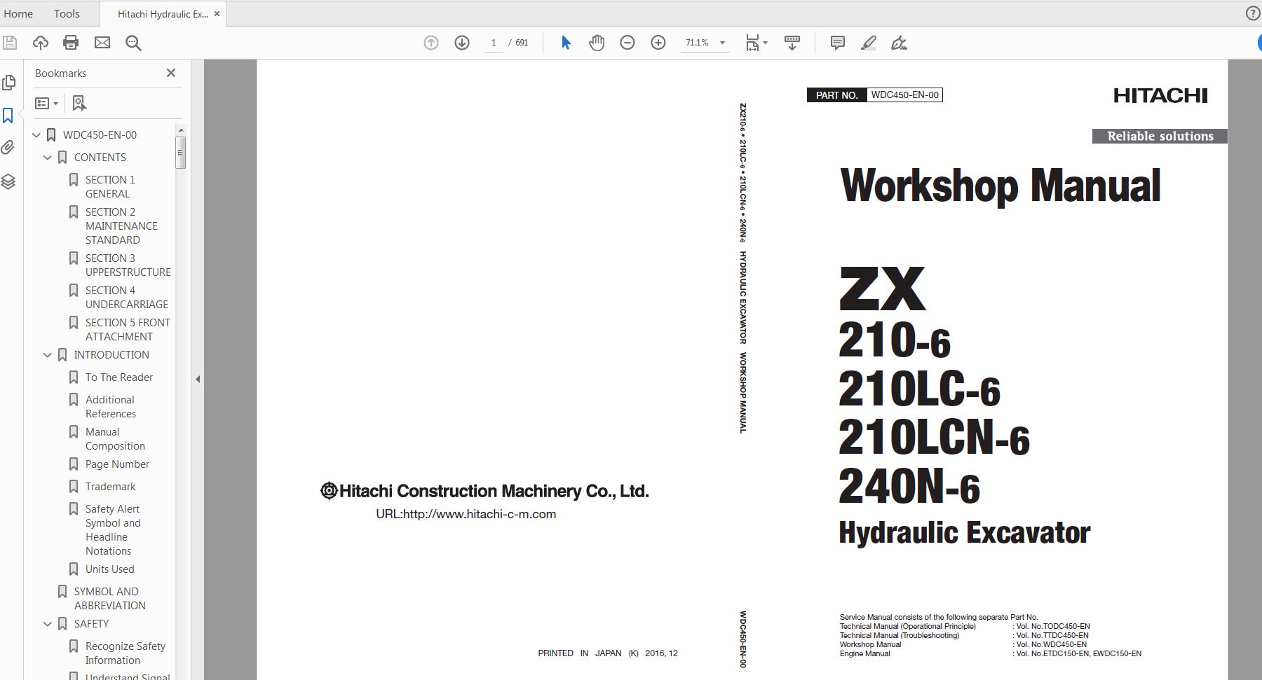 Hitachi Hydraulic Excavator ZX210 210LC 210LCN 240N 6 Technical Workshop Manual Circuit Diagram 5