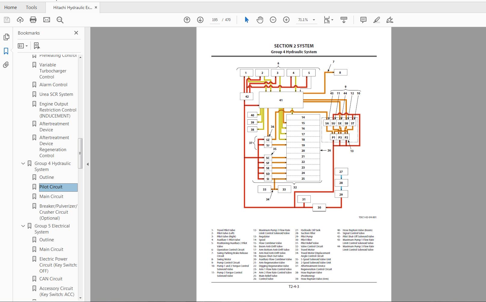 Hitachi Hydraulic Excavator ZX300LC 300LCN 6 Technical Workshop Manual Circuit Diagram 2