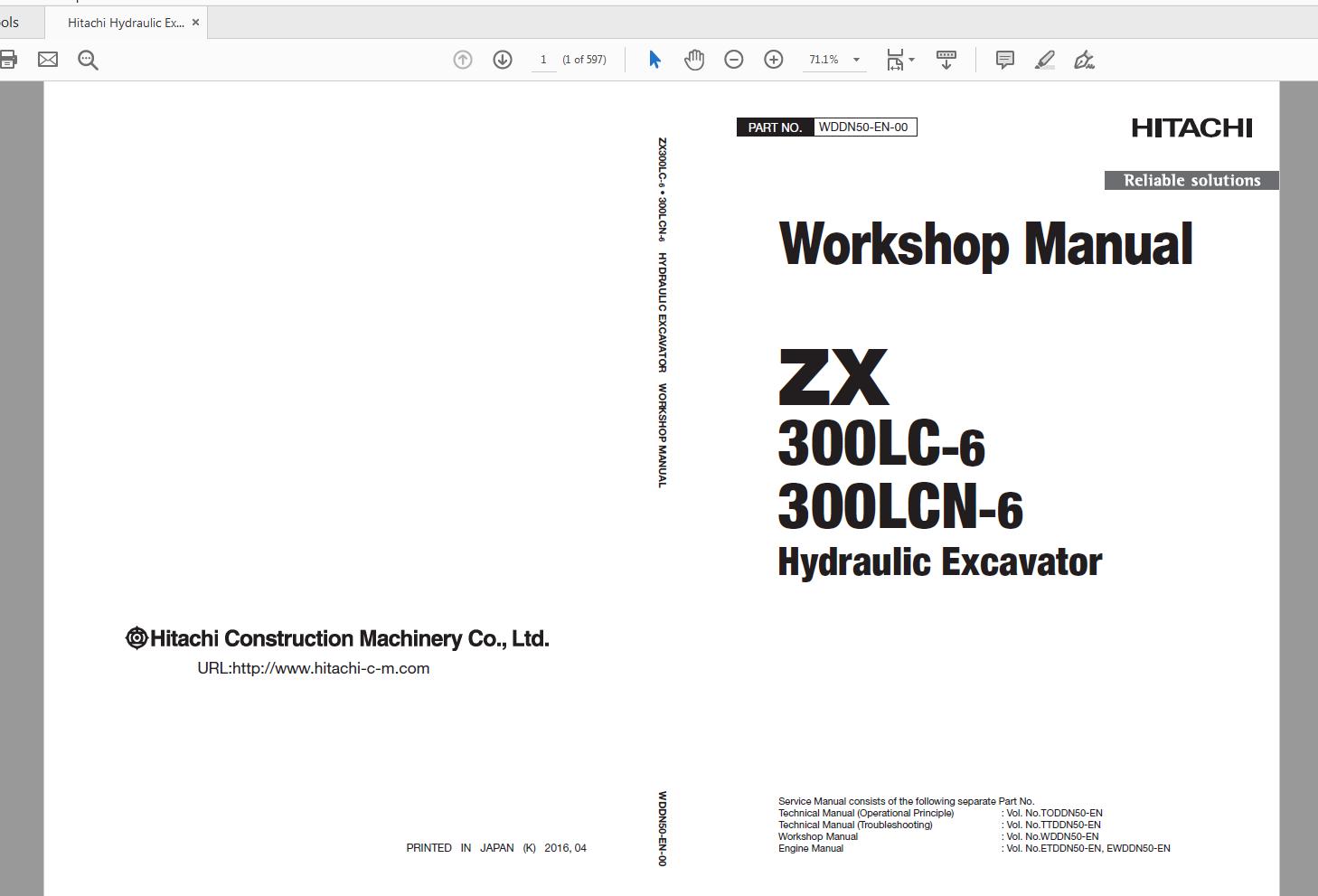 Hitachi Hydraulic Excavator ZX300LC 300LCN 6 Technical Workshop Manual Circuit Diagram 4