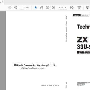 Hitachi Hydraulic Excavator ZX33U 5A TADB EN 01 Technical Manual 1