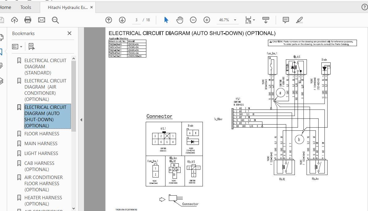 Hitachi Hydraulic Excavator ZX33U 38U 5A TADB EN 01 Circuit Diagram20180618 2
