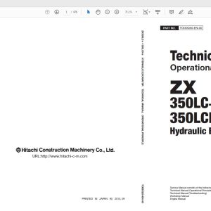 Hitachi Hydraulic Excavator ZX350LC 350LCN 6 Technical Workshop Manual Circuit Diagram 1