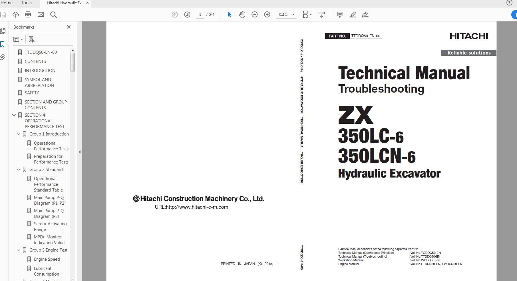 Hitachi Hydraulic Excavator ZX350LC 350LCN 6 Technical Workshop Manual Circuit Diagram 3