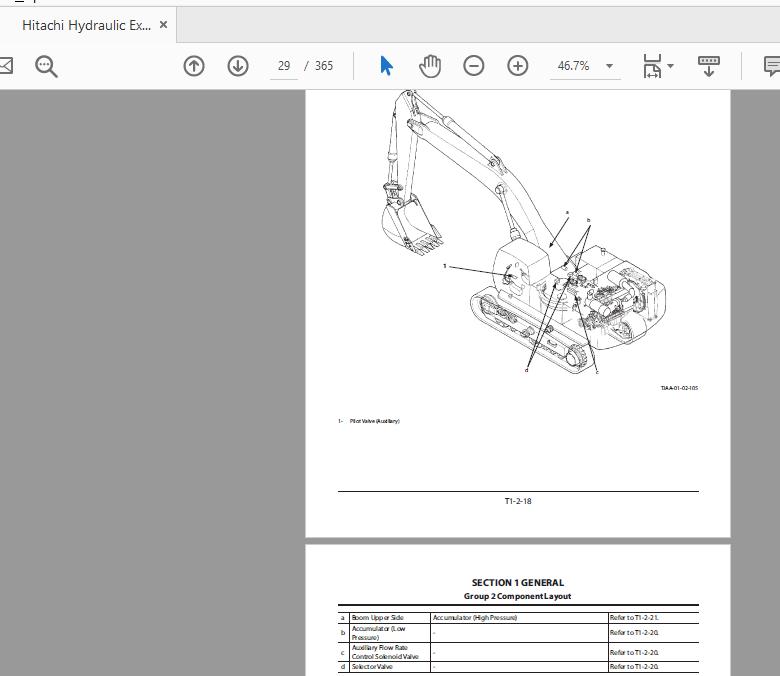 Hitachi Hydraulic Excavator ZX470H GI Series Technical Manual OP 2