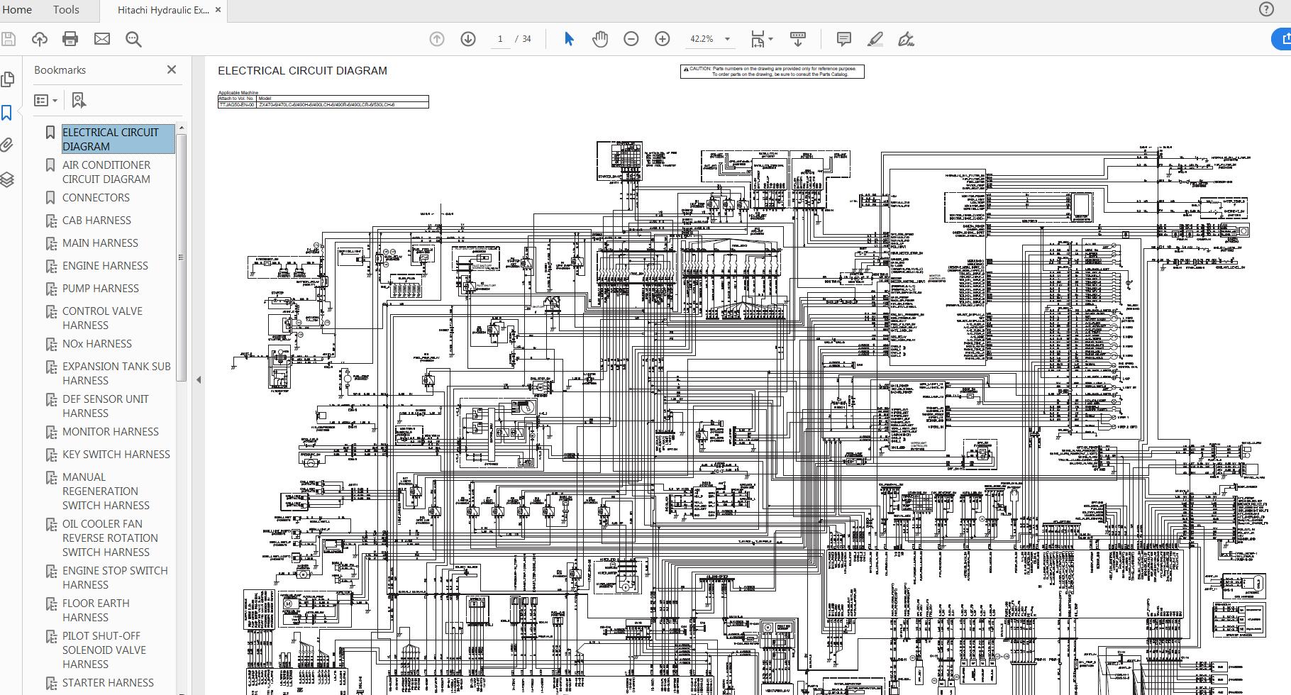 Hitachi Hydraulic Excavator ZX470 490 530 6 Series Technical Workshop Manual Circuit Diagram 4 1