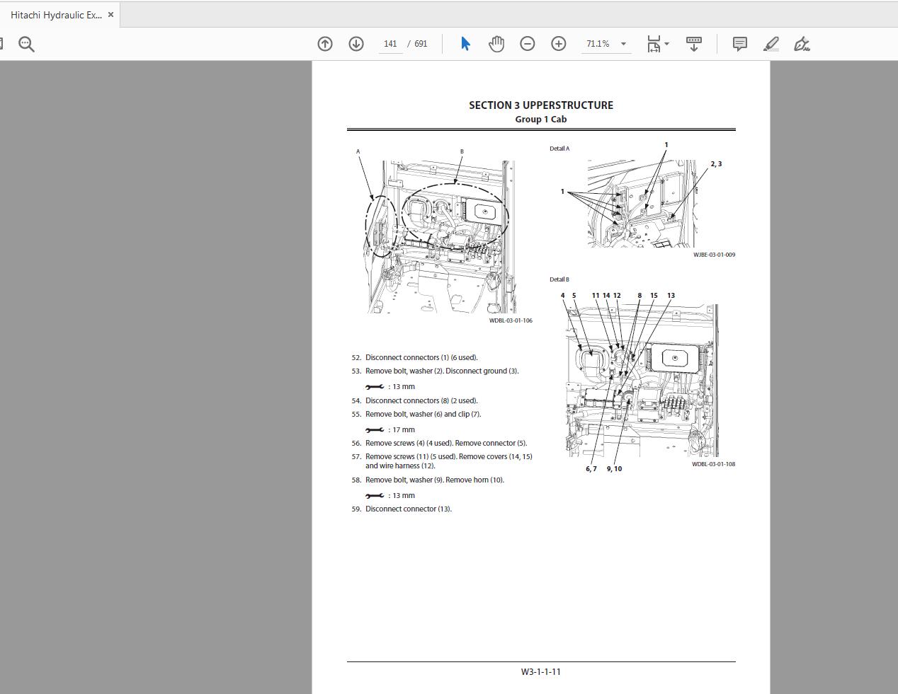 Hitachi Hydraulic Excavator ZX470 490 530 6 Series Technical Workshop Manual Circuit Diagram 6 1