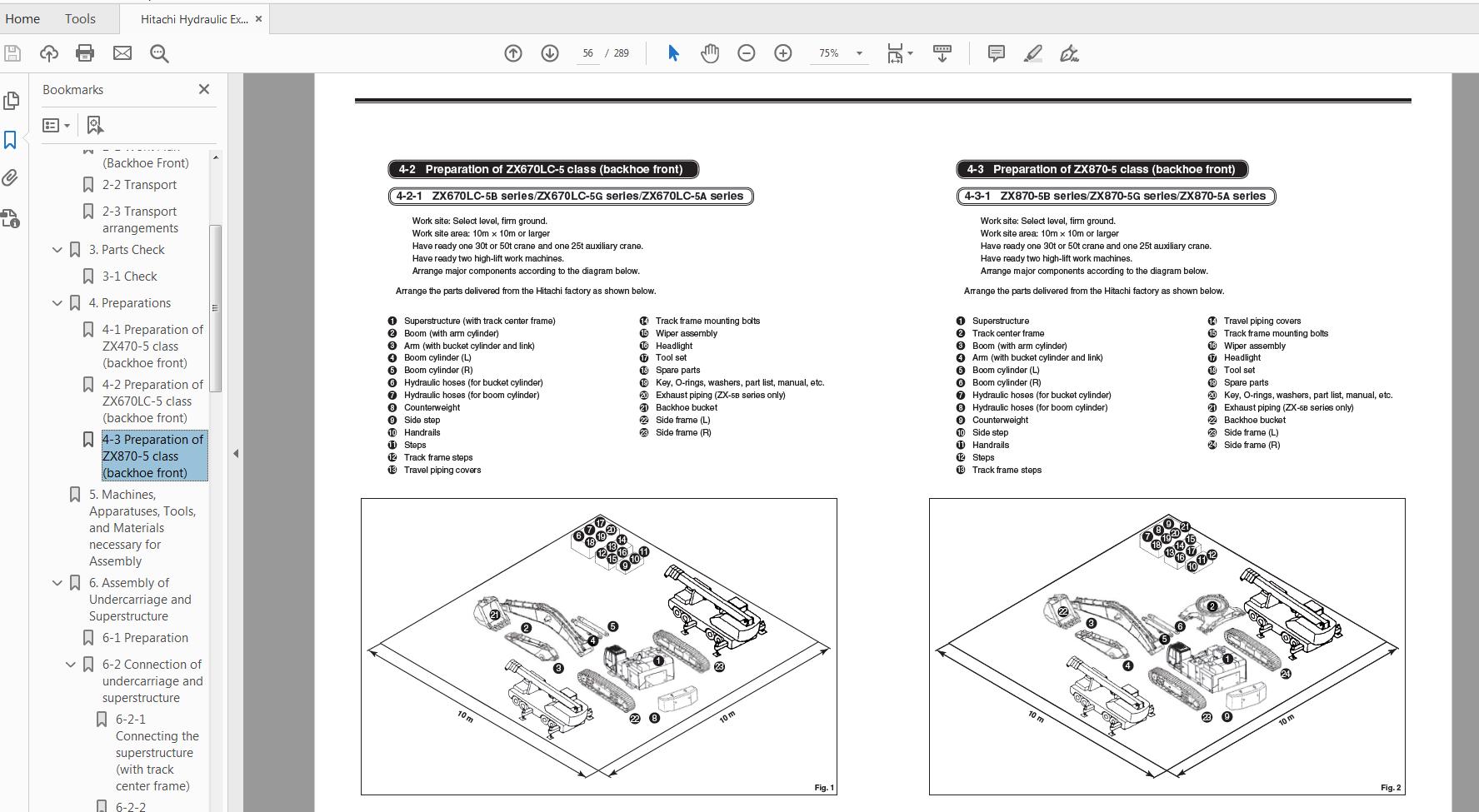 Hitachi Hydraulic Excavator ZX470 670 870 5 Class KO 493 02 Assembly Procedure Manual 2 1