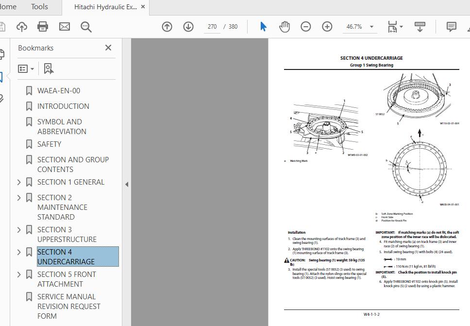 Hitachi Hydraulic Excavator ZX48U 5A WAEA EN 0020140909 Workshop Manual 4