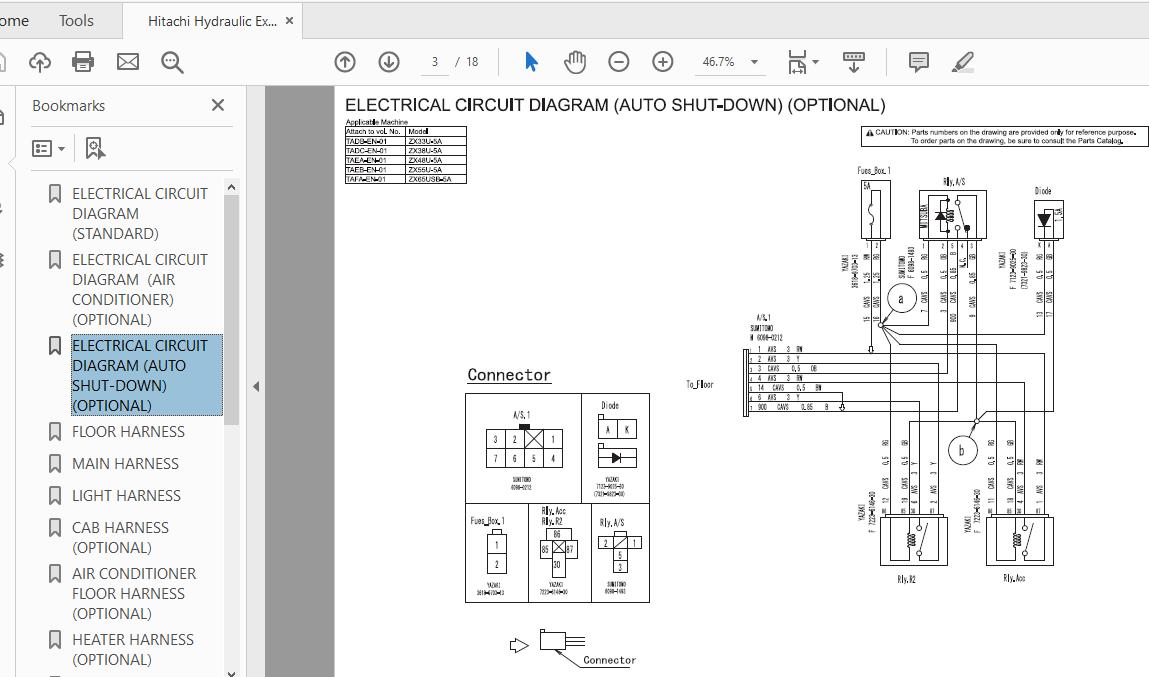 Hitachi Hydraulic Excavator ZX48U 55U 5A TAEB EN 01 Circuit Diagram 2