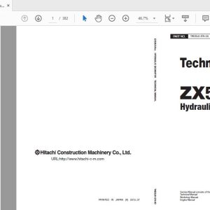Hitachi Hydraulic Excavator ZX55USR 5A TAEBJ0 EN 00 Technical Manual 1