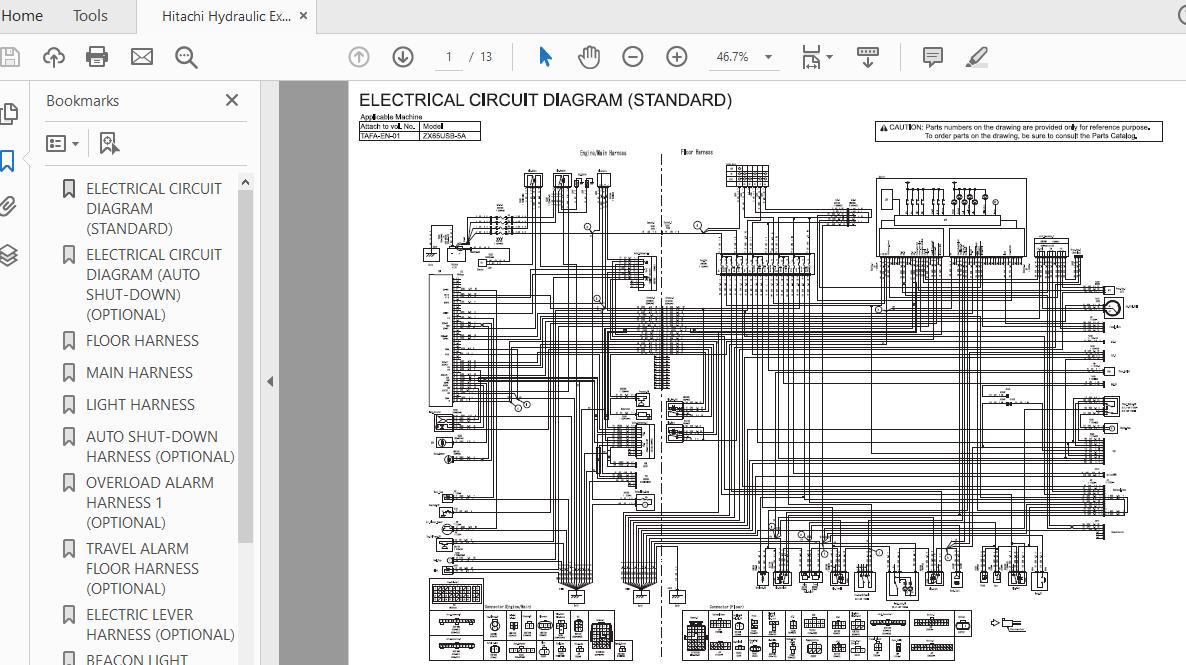 Hitachi Hydraulic Excavator ZX65USB 5A TAFA EN 01 Circuit Diagram20180618 1