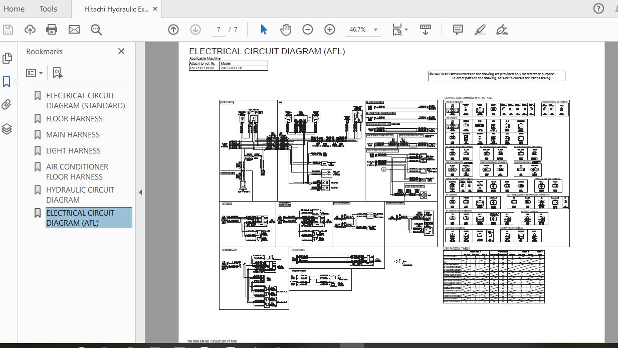 Hitachi Hydraulic Excavator ZX65USB 5B TAFD90 EN 00 Circuit Diagram20171108 4
