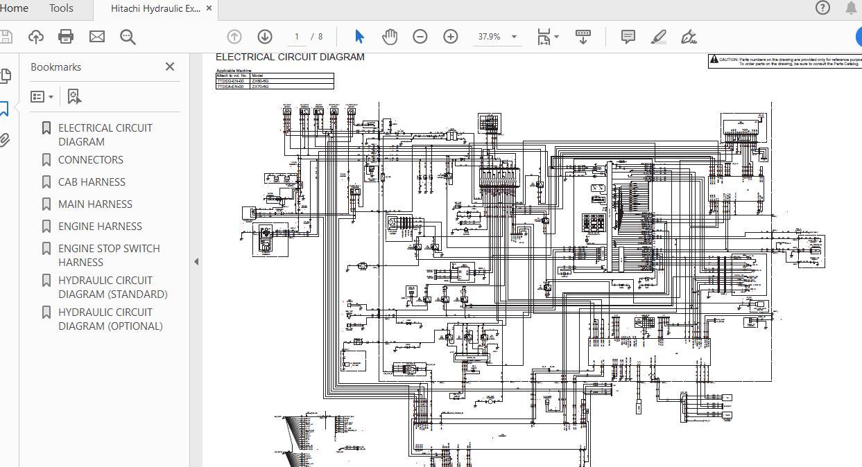 Hitachi Hydraulic Excavator ZX70 5G TTDEA EN 01 Circuit Diagram 1
