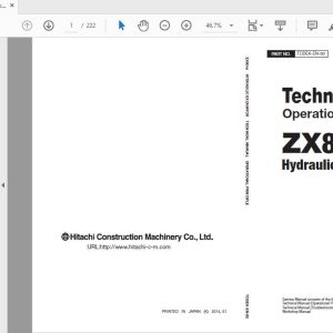 Hitachi Hydraulic Excavator ZX80 GI TODEK EN 00 Technical ManualOP 1