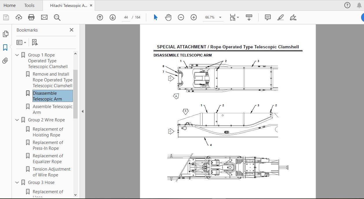 Hitachi Telescopic Arm ZX210LC 5B ZX330 5 Class WDDD EN OP 00 Workshop Manual 2