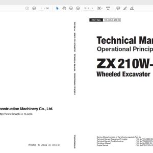 Hitachi Wheel Excavator ZX210W 5A Technical Workshop Manual Circuit Diagram 1