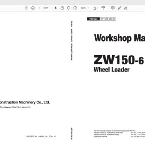 Hitachi Wheel Loader ZW 150 6 Technical Workshop Manual Circuit Diagram 1