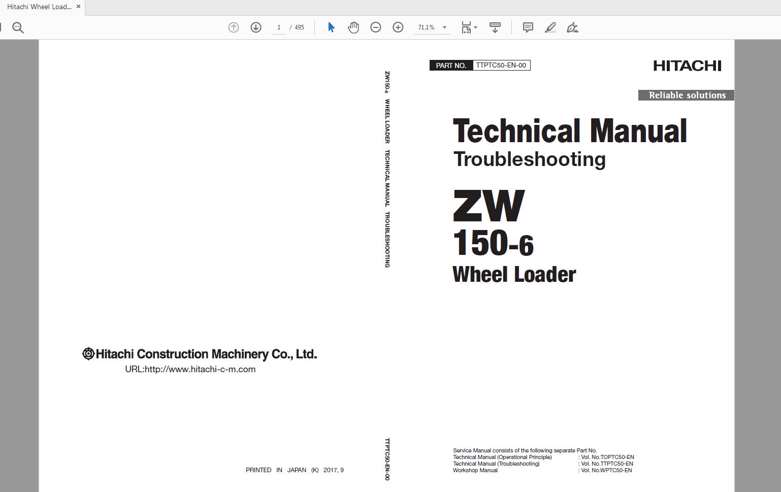 Hitachi Wheel Loader ZW 150 6 Technical Workshop Manual Circuit Diagram 5