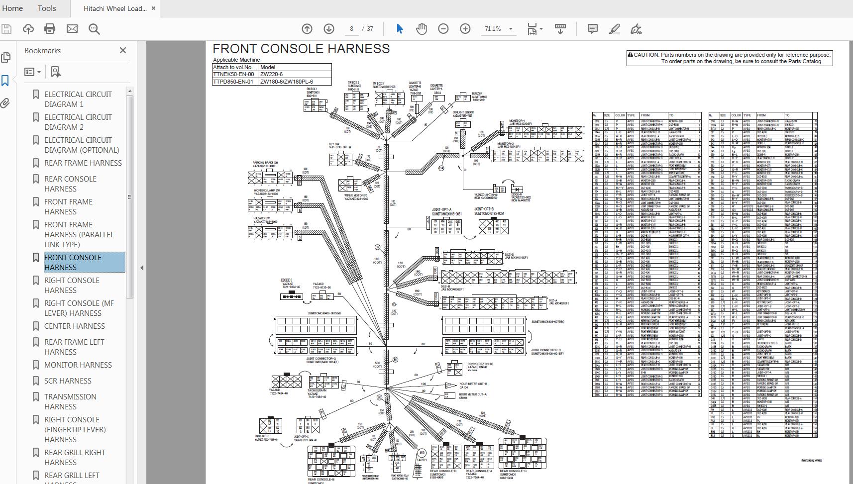Hitachi Wheel Loader ZW 180 180PL 6 Technical Workshop Manual Circuit Diagram 3
