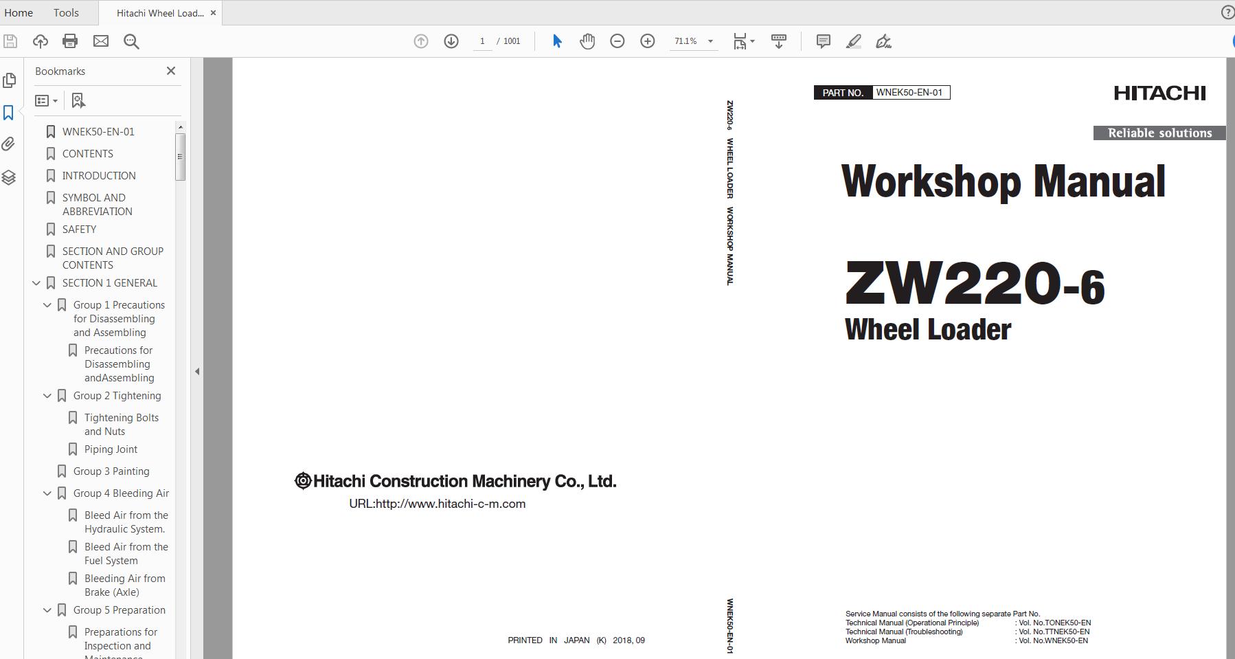 Hitachi Wheel Loader ZW 220 6 Technical Workshop Manual Circuit Diagram 5