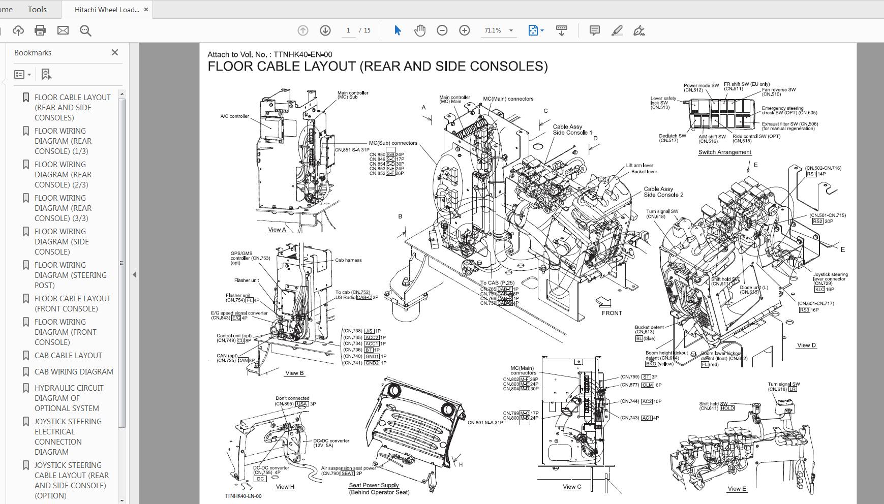 Hitachi Wheel Loader ZW 550 6 Technical Workshop Manual Circuit Diagram 2