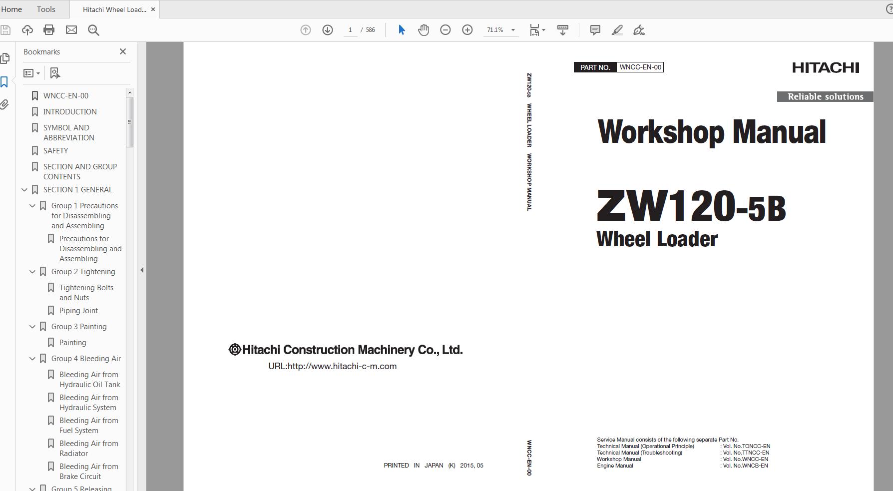 Hitachi Wheel Loader ZW120 5B Technical Workshop Manual 4