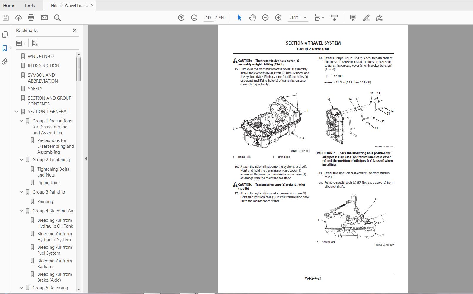 Hitachi Wheel Loader ZW180 5A Technical Manual Workshop Manual 5