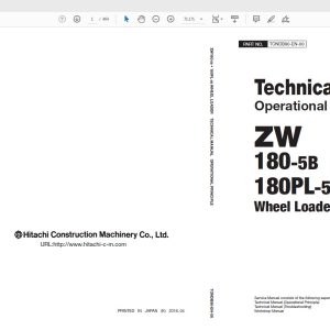 Hitachi Wheel Loader ZW180 180PL 5B Technical Workshop Manual Circuit Diagram 1